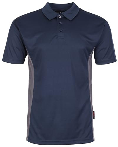 TuffStuff - Elite Polo Shirt for Work - Size XL, Navy - 100% Polyester - Easy Care - Lightweight, Breathable & Moisture-Wicking with Contrast Panels - Versatile Work Wear