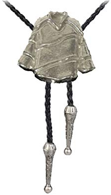 Giftsforall Eishockey-Trikot FT28, 2,9 x 3 cm, Western-Cowboy-Krawatte, Bolo-Krawatte aus Derbyshire UK, Silberfarbenes Design., length of the cord Averages 95cm