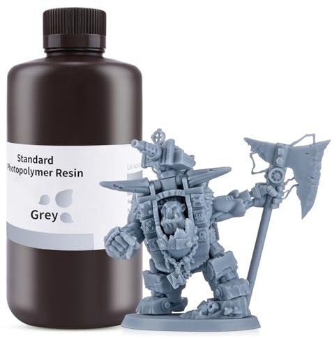 ELEGOO 3D Printer Rapid Resin, 405nm LCD UV-Curing Resin Standard Photopolymer Resin for LCD 3D Printing Grey 1000G