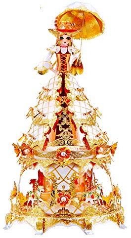 Piececool Prinzessin Jasmin Spieluhr 3D Metall Modellbausätze DIY Zusammenbau Puzzle Laser Cut Puzzle Spielzeug P123-WG, Mehrfarbig