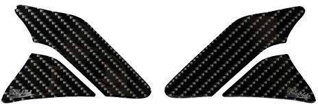 BIKE-label 800702 - Adesivo per serbatoio laterale moto, effetto carbonio, colore: nero