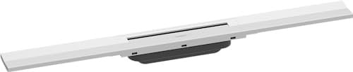 hansgrohe Fertigset Duschrinne RainDrain Flex, Abflussrinne 700mm, Bodenablauf Dusche kürzbar, Mattweiß