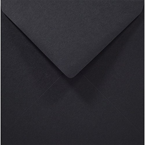 Netuno 1000 quadratische Briefumschläge Schwarz 14 x 14 cm 80g Rainbow schwarze Umschläge für Trauerkarten Geburtstagskarten Briefhüllen Einladungsumschläge envelope black