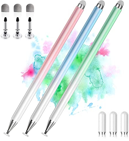 Stylet pour Tablettes Tactiles et Smartphones, Stylo pour Samsung/Xiaomi/Lenovo/iPhone/Tablette Tactile, Compatible avec iPad Pro/Mini/Air - 3 Pack, Haute Précision et Sensibilité