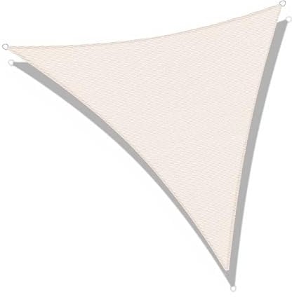 PraTiKo Life Tenda a Vela Impermeabile Triangolare 4x4x4 mt, Protezione Raggi UV, Telo Ombreggiante, Tenda da Sole per Esterno Giardino Terrazzo, Ecrù