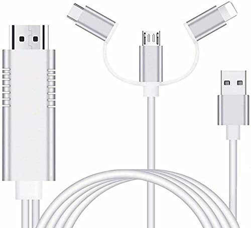 Generico Cavo HDTV Adattatore Video Mirroring HD Streamer Smartphone TV Cavo Trasmissione video da Telefono TV 1080P 3 in 1 Type-C USB HDMI