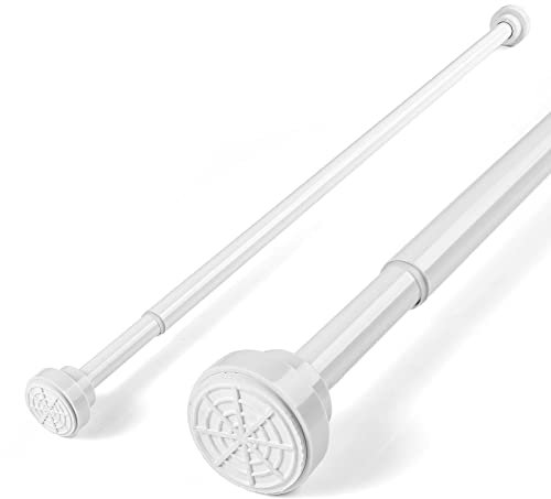 Stainless Steel Extendable Shower Curtain Pole 105-175cm Tension Rods for Curtains Telescopic Curtain Poles No Drilling Adjustable Shower Curtain Rail for Kitchen Closet Bathroom Window, White