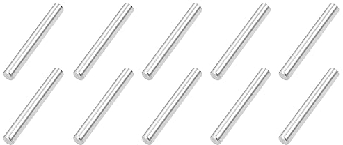 QUARKZMAN 4mm x 30mm Tassello Perni, Acciaio inossidabile x 10pz Cilindrica Perno，Spina Centraggio Perno di Supporto in Metallo per Fissaggio meccanico Industria, [Argentato]