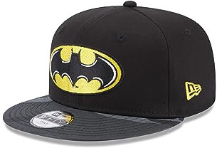 New Era Batman DC Kinderkappe schwarz 9Fifty gerader Schirm Mädchen Junge Superheld Cap - Child
