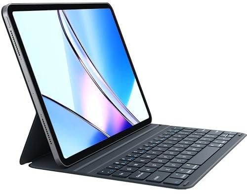 CHESONA iPad A16 2025/10th Generation Case with Keyboard, Ultra-Slim & Lightweight, 868 Hours Durable Replaceable Battery, Magentic Wireless Bluetooth Keyboard for iPad 10th Generation 2022, Grey