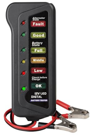 RileyFine 12V Battery Tester Gauge,Battery Capacity Voltage Meter, Automotive Battery Indicator, for Golf Cart Lawn Mower Car Forklift Motorhome Heavy Duty Truck Marine SUV Electric Bike Motorcycle