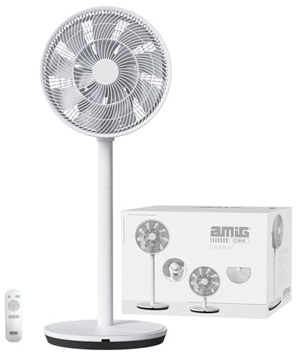 Amig - Ventilateur Portable GALAIR-01 Ultra Silence | 2 Hauteurs Pied ou Table | Très Silencieux 13dB | Basse Consommation 27W | 26 Vitesses et Fonction Sommeil | Oscillation Verticale et Horizontale