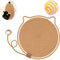 42 cm Tapis Griffoir Chat Grattoir Gratoir avec Jouet de Balle de Chat,Coussin à gratter pour en Corde de Coton, Tapis à gratter en Forme d'oreille de 1 Balle de sisal-Marron