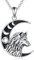 VONALA Wolf Mond Anhänger Halskette 925 Sterling Silber Mondphase Vintage Wolf Schmuck für Frauen Männer
