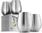 GARUET 530 ml Stainless Steel Stemless Wine Glass Set of 4 - Unbreakable, Portable for Outdoor Events (Brushed Stainless Steel)
