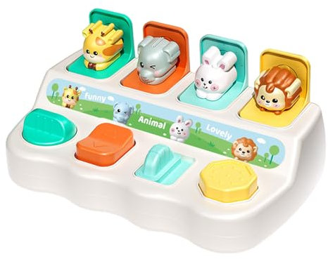 Jouet pop-up, animal mignon interactif cache-cache et recherche, jouet animal pop-up en toute sécurité et amusant, jouets éducatifs, jouets d'apprentissage créatif pour les tout-petits, jouet animal