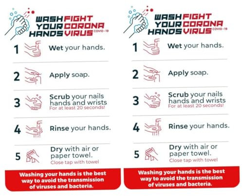 DOITOOL 2 Stk Vorsichtsaufkleber zum Händewaschen Bad Etiketten Waschen Sie Ihre Hände Poster Logo toiletten aufkleber wc aufkleber Warnaufkleber Wandaufkleber mit englischem Slogan