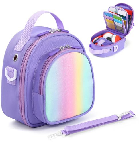 AZURAOKEY Case for Yoto Mini (2024 Edition) - Travel Storage Bag with Card Holder for Up to 30 Cards, Protective Case with Shoulder Strap for Audio Music Player & Headphone Accessories