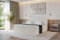 ALTDECOR Boxspringbett mit Matratze und Lattenrost, Topper, Polsterbett mit Bettkasten, Bett mit Stauraum H3-Matratze, Doppelbett, Boxbett -TOLO 180x200 Cord - Creme