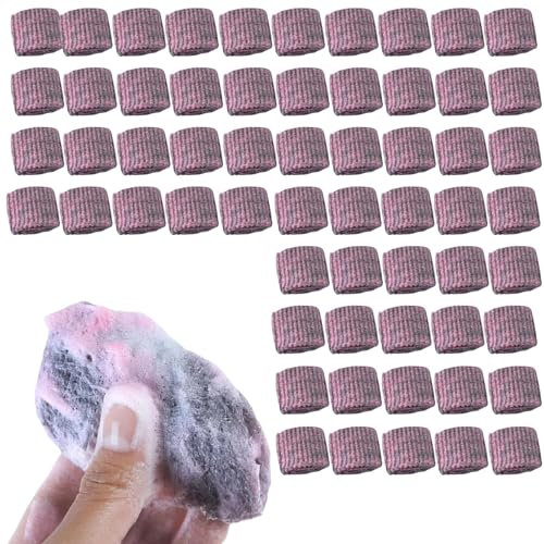 60 Pièces Tampon Jex avec Savon,Tampon De Savon en Laine d'acier,Tampons Jexs Brosses À Récurer Métalliques Anti-Rayures,Tampons À Récurer en Métal Anti-Rayures pour Casserole