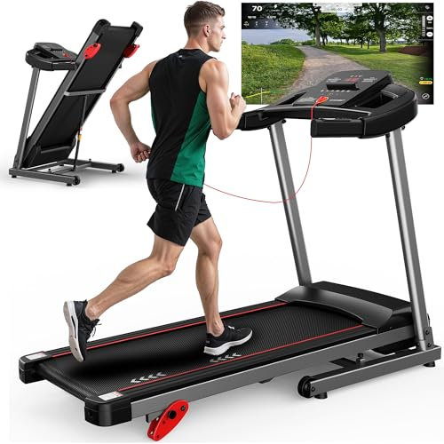 MaxVibe Laufband für Zuhause Klappbar- Max. 12 km/h, mit Steigung, 15 Programmen, Bluetooth-App-Kompatibilität, 2,5 PS Motor, 120 KG Belastbarkeit (Manuelle Neigung&12KM/H)