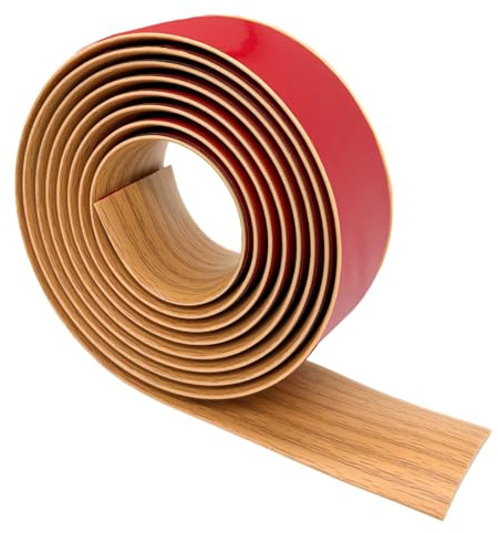 PVC Floor Transition Strip Self Adhesive, 3M x 4CM Yellow Oak Grain Flooring Threshold Strip, for Laminate Flooring Door Strip Threshold, Carpet to Laminate,Tile to Laminate Transition Strip,