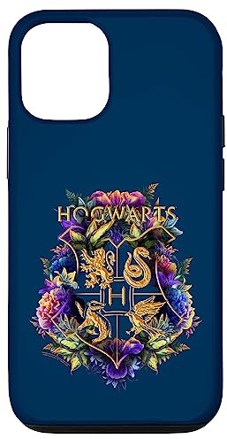 Hülle für iPhone 12/12 Pro Harry Potter Hogwarts Multi-Colored Floral Crest