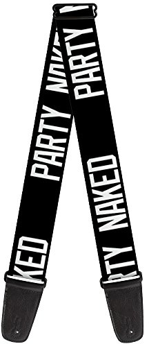 Buckle-Down GS-W34264 PARTY NAKED Black/White Guitar Strap