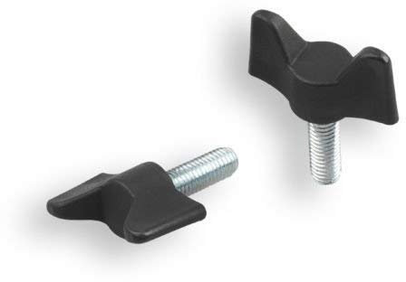 Unbekannt OL 2 St. Flügelschrauben Kunststoff mit Gewindebolzen aus Stahl, Gewindebolzen M 6x30 mm