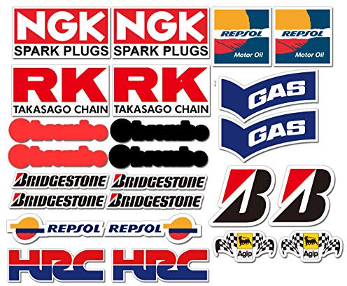 Ti El Es 24 PVC Aufkleber Set Motorsport Rennsport Motorrad Auto Racing Laminiert Sticker MOTO GP Sponsors
