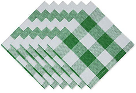 DII Buffalo Check Collection Tischset im klassischen Bauernhaus-Design, Baumwolle, Grün/Weiß, 20 x 20 (Set of 6), 6