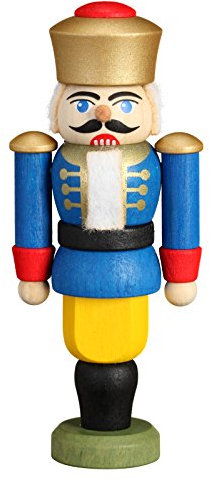 Seiffener Volkskunst Nussknacker König 9cm (blau)