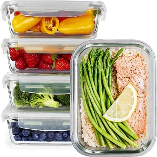 GOOD FOR YOU - Glas-Frischhaltedosen Set – 5er Set Meal Prep Boxen, Frischhaltedosen mit Deckel, BPA-frei, Mikrowellen- & Spülmaschinengeeignet (850 ml)