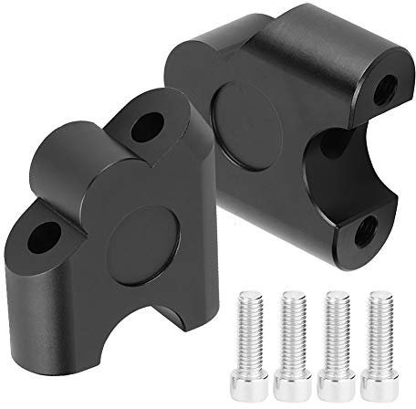 Handle Bar Riser plus back, 22mm Universal Motorcycle Handle Bar Riser Handlebar risers riser kit 22mm motorcycle Clamp Back Move Mount Adapter(Black)