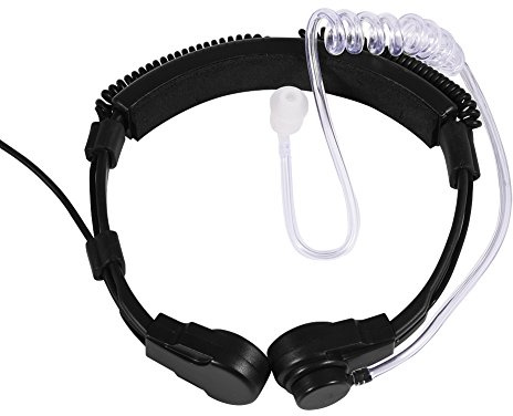 Auriculares Profesionales para Garganta, Walkie Talkie Acoutic Tube PTT para Baofeng UV5R Radio Walkie Talkie de 2 vías para Kenwood/Wouxun/Linton/Puxing
