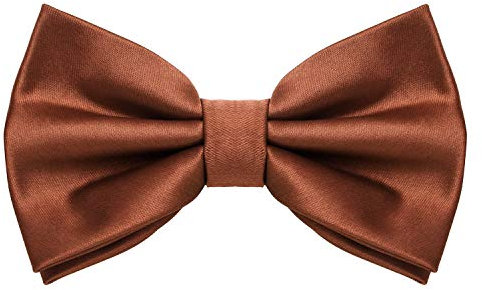 MASADA Herren Fliege Nussbraun Seidenlook, stufenlos verstellbar, handgefertigt, Hakenverschluss - 12 x 6 cm 100% Polyester