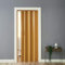 PVC Folding Accordion Door, Plastic Internal Magnetic Doors Sliding Concertina Screen Panel Divider Folding Concertina Door with Gloss Acrylic (6MM, Oak)