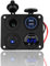 4 groupes 12V/24V Panneau d'interrupteurs à bascule marche/arrêt Avec double prise USB,Briquet,Voltmètre pour voitures,caravanes,remorques,bus,bateaux,yachts,marine (Lumière bleue)