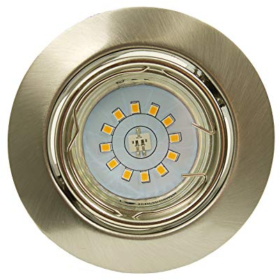 Dapo® LED-Einbauleuchten schwenkbar rund Flur-Büro-Decken-Leuchte-Lampe Fassung GU10 LED-3Watt 270lm 3000K (Einzeln Nickel)