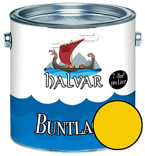 Barniz de color para madera y metal mate amarillo RAL 1000 1037 para madera para interior y exterior resistente a la intemperie y protección de larga duración (20 L RAL 1021 amarillo colza)