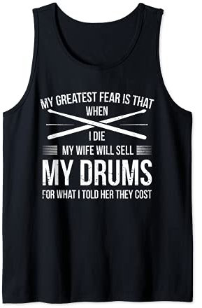 Schlagzeuger Drummer Percussion Witz I Verkauft Schlagzeug Tank Top