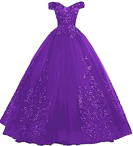 Xinaier Robes de soirée sans bretelles en tulle, princesse, longues, pour soirée de mariage et quinceanera, lilas, 58