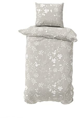 BLUE MOON Bio Renforcé Premium Bettwäsche in Allen Größen 135 x 200 | 140 x 200 | 155 x 220 (Flower Sand, 155 x 220 + 80 x 80 cm)