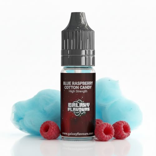 Blue Raspberry Cotton Candy Food Flavouring Drops 10ml - Premium Carnival Extract for Professional Baking & Luxury Cotton Candy Beverages - High Strength Food Grade Concentrate by GALAXY FOOD FLAVOURS