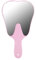 Agatige Zahnförmige Dentalspiegel, niedlicher tragbarer Handspiegel mit Griff, Make-up-Spiegel für Dekorationen in der Zahnarztpraxis, Oral Clinic Salon Barber (Rosa)