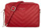 CRAZYCHIC - Damen Gesteppte Umhängetasche - Kleine Handtasche Kette Schultertasche - Frau Steppmuster PU Leder Tasche - Rechteckige Viele Fächern Crossbody Bag Clutch Kettentasche Handy Party - Rot