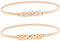 JasGood 2 Stücke Damen Skinny Metallgürtel Modische Elastische Taillengürtel Gold Silber Bund Gürtel Hüftgurt, Gold/Gold, 74cm