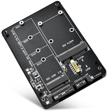 ELUTENG Adaptateur Boîtier M.2 SATA vers 2,5 SATA 3.0, Compatible MSATA/M.2 NGFF 2280 2260 2242 2230, Clé B/B&M, (Non Compatible avec SSD NVME/M.2 PCIe)
