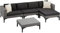 tectake® Aluminium Poly Rattan Lounge, Gartenmöbel Sofa Set mit Ecksessel, Sessel, Hocker und Tisch, Outdoor Gartenlounge mit Polstern und 2 Zierkissen, für Garten, Terrasse, Balkon - grau