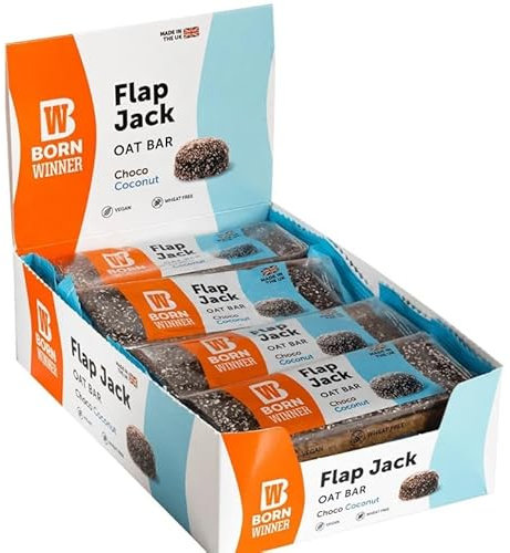 BW Flapjack Choco Coconut 100g' ENERGY BOOST, VEGAN, MADE BY HAND, SOURCE OF BETA-GLUCANS, OVEN BAKED